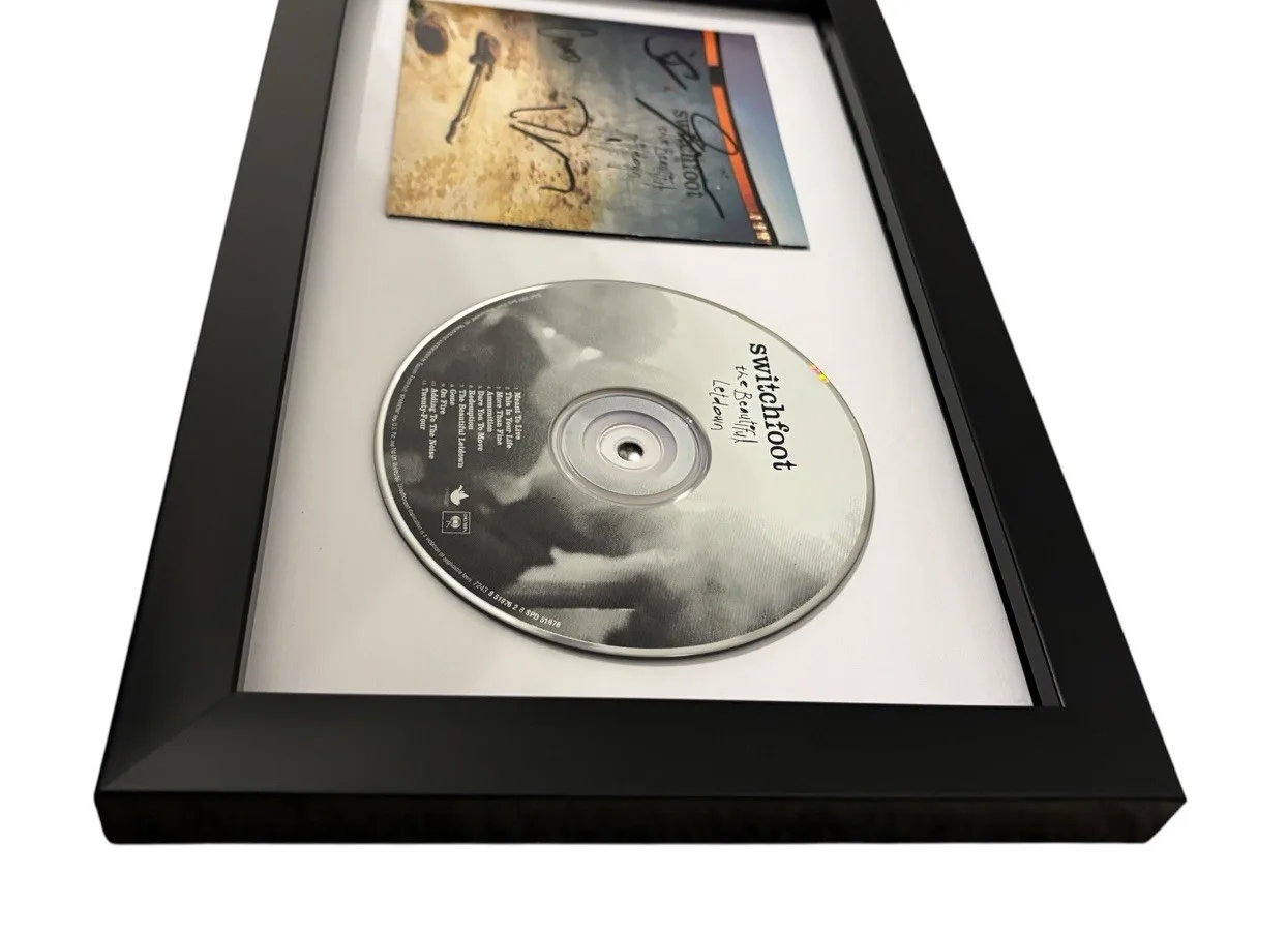 SWITCHFOOT SIGNED AUTOGRAPH x4 THE BEAUTIFUL LETDOWN FRAMED CD JON FOREMAN +3, image 3