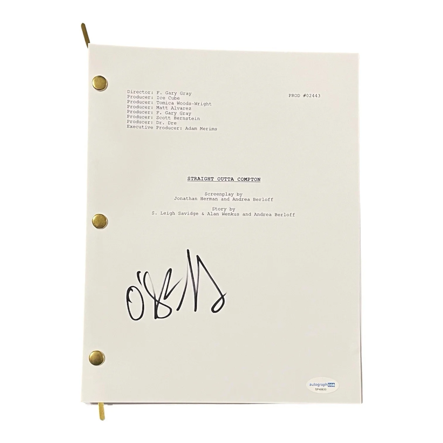 O’Shea Jackson Signed Autographed Straight Outta Compton Full Movie Script ACOA, image 3