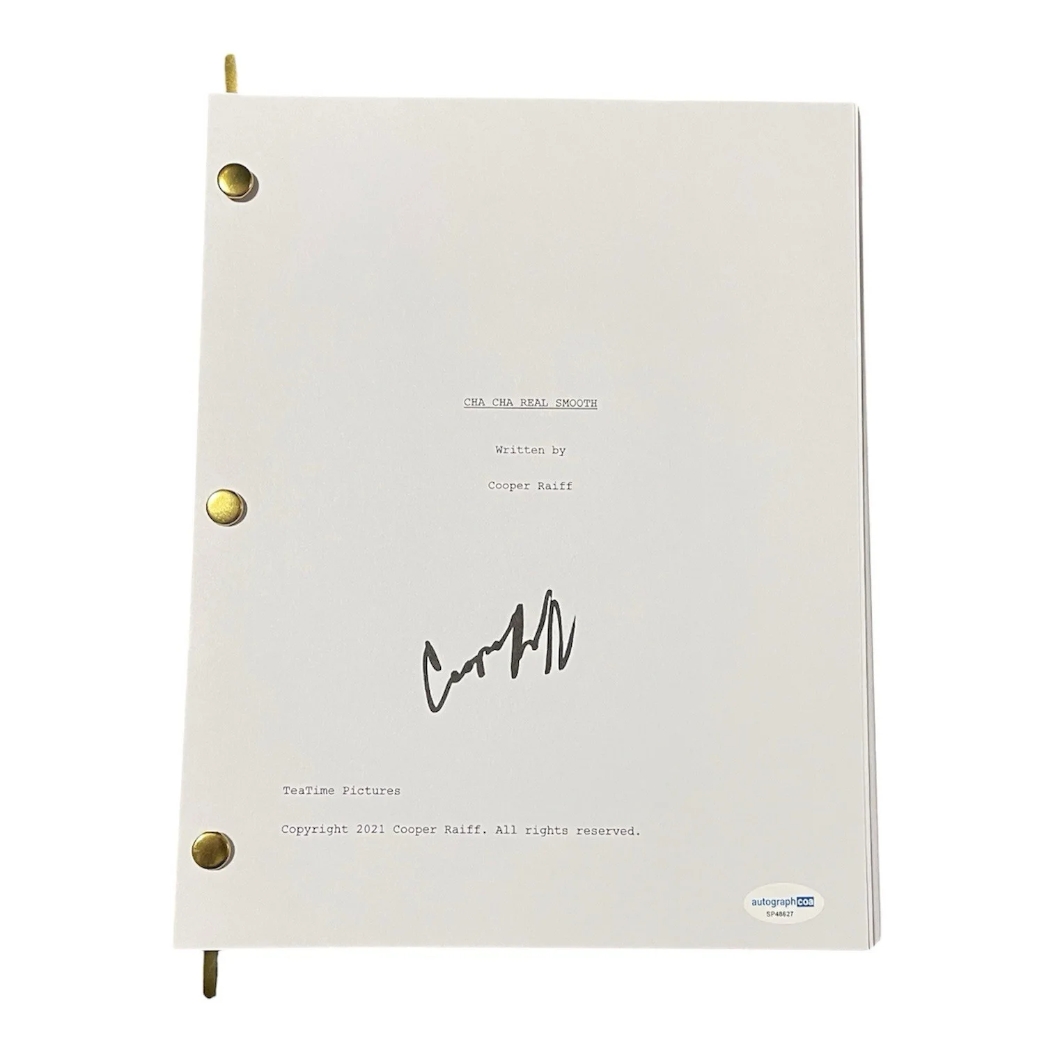 Cooper Raiff Signed Autographed Cha Cha Real Smooth Full Movie Script ACOA, image 2