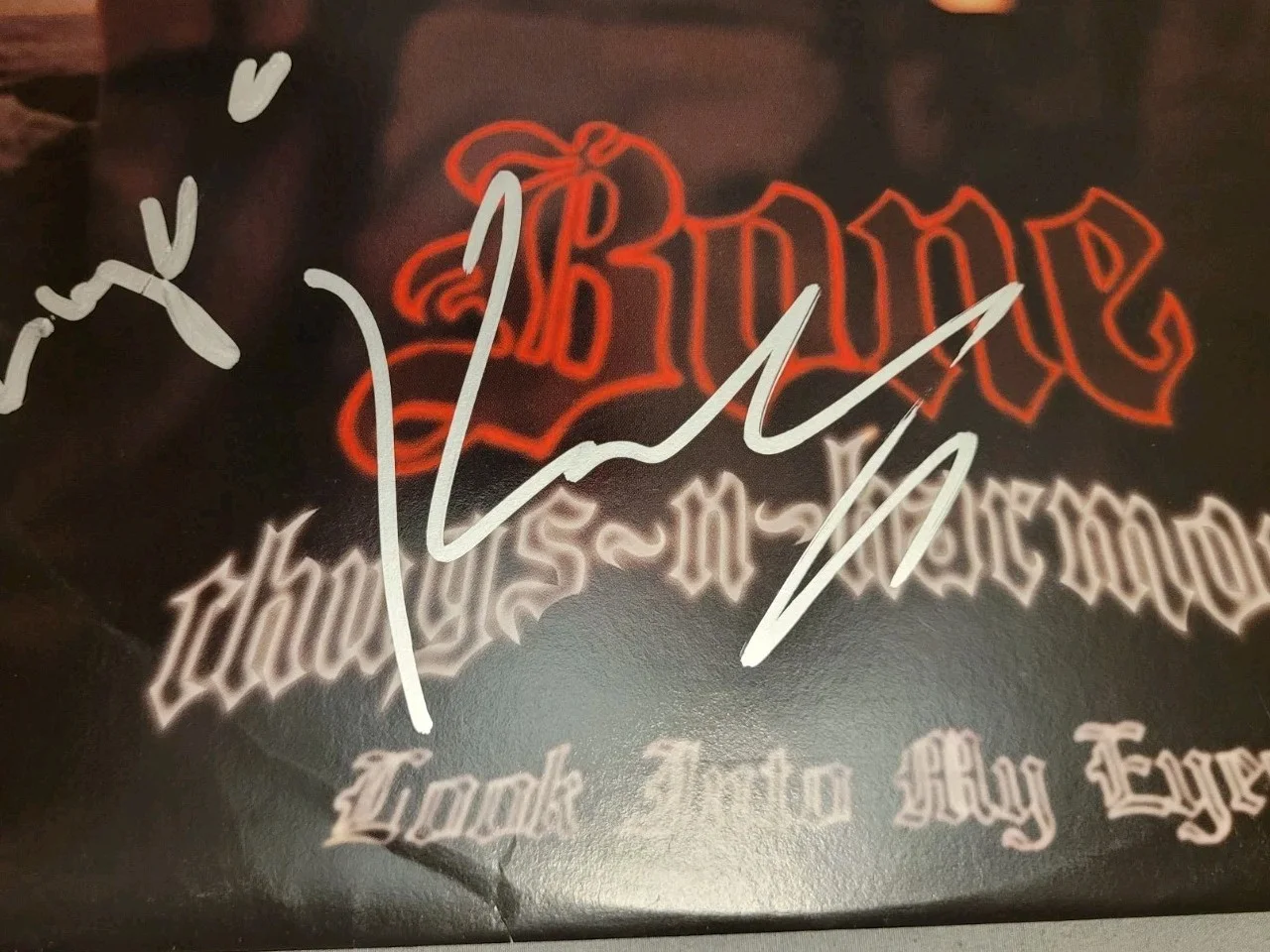 Bone Thugs N Harmony signed X4 Look Into My Eyes vinyl record Beckett BAS LOA, изображение 4