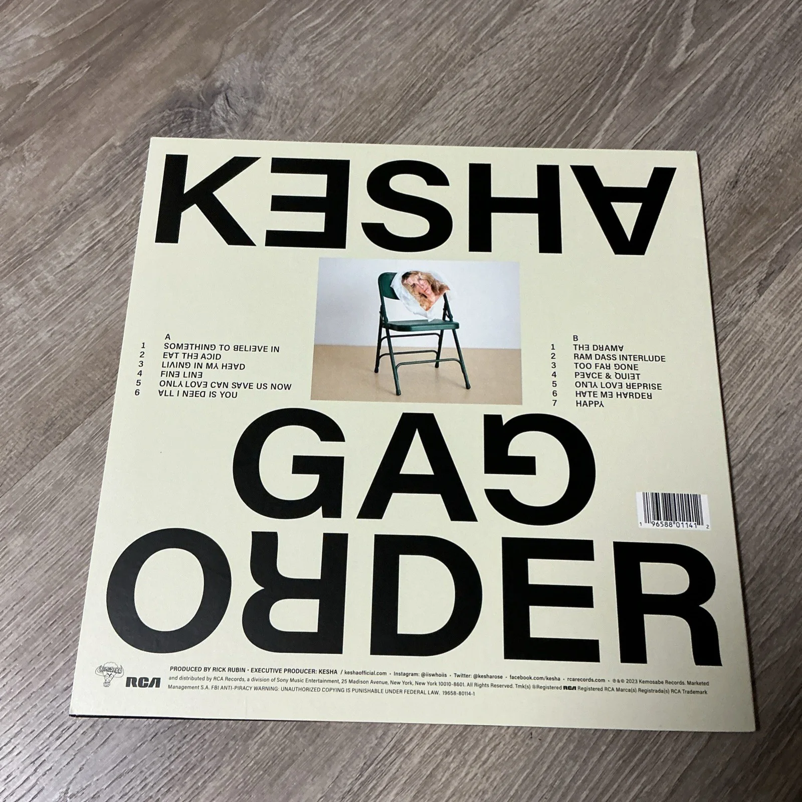 Kesha Ke$ha Signed Autograph Gag Order Bone White Vinyl Record, изображение 3