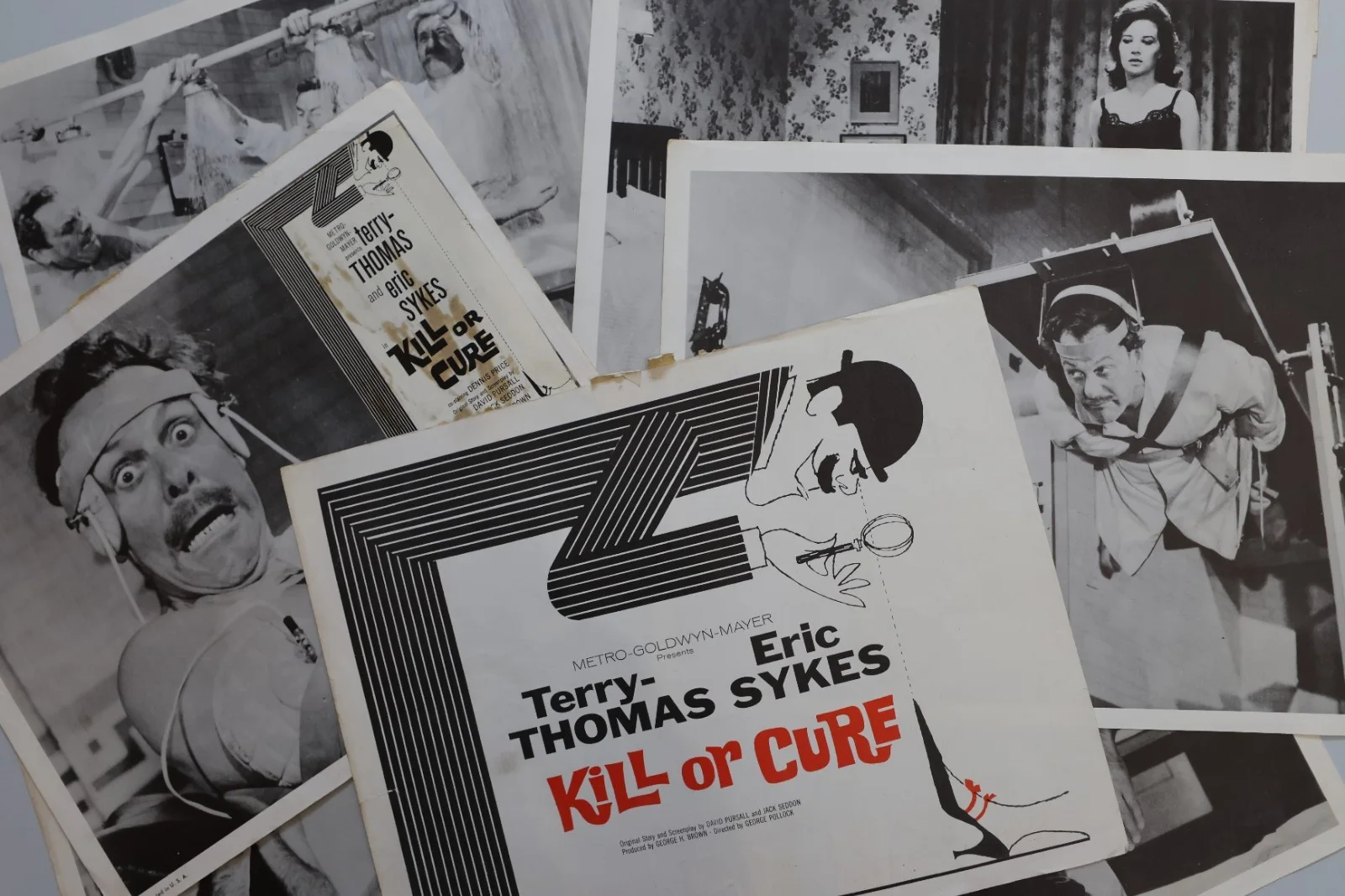 Kill or Cure 7 US Lobby Cards 1962 Terry Thomas Eric Sykes, image 2