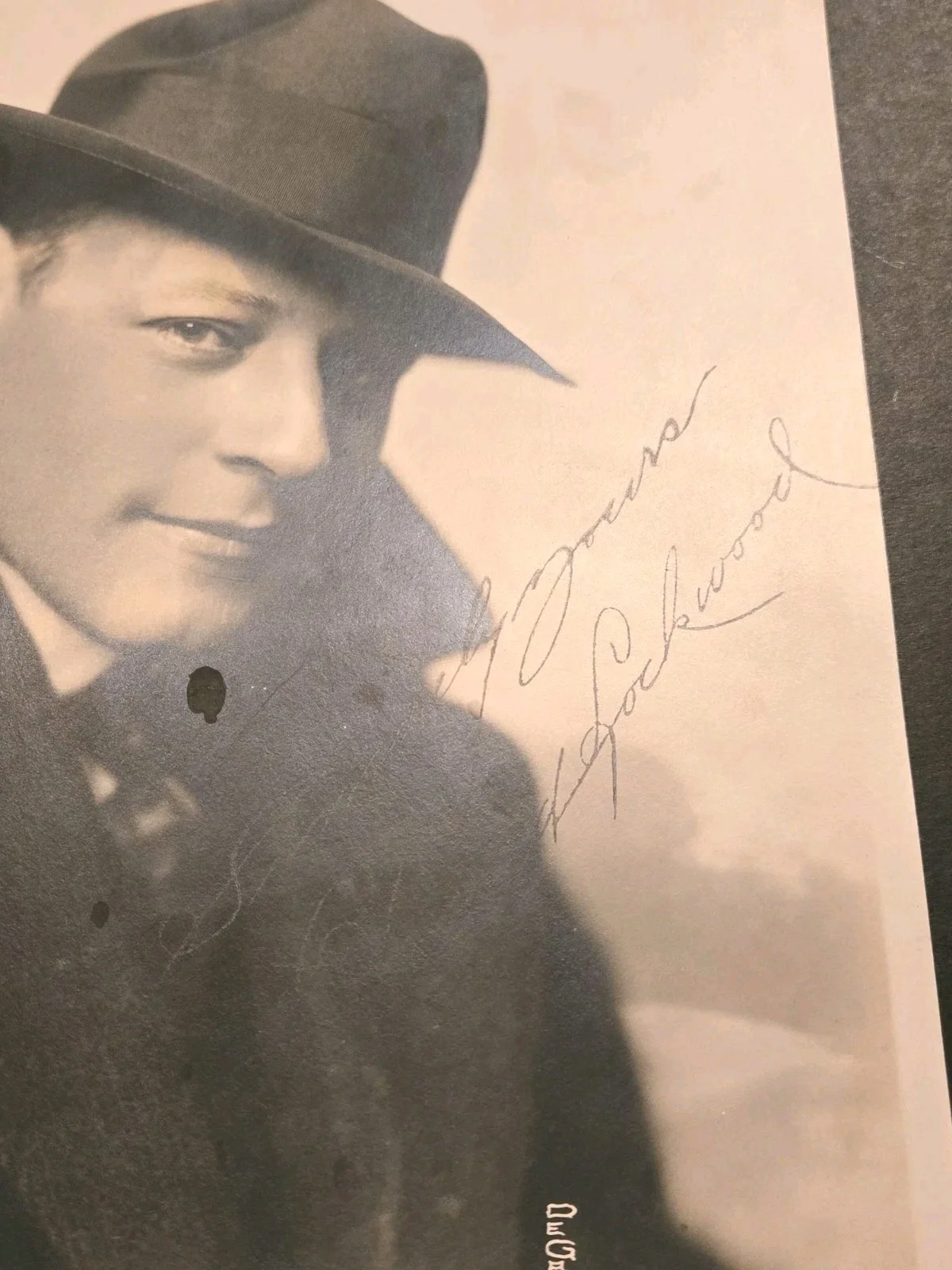 Harold Lockwood — Rare HAROLD LOCKWOOD Silent Movie Star Photo HAND SIGNED Autograph, изображение 2