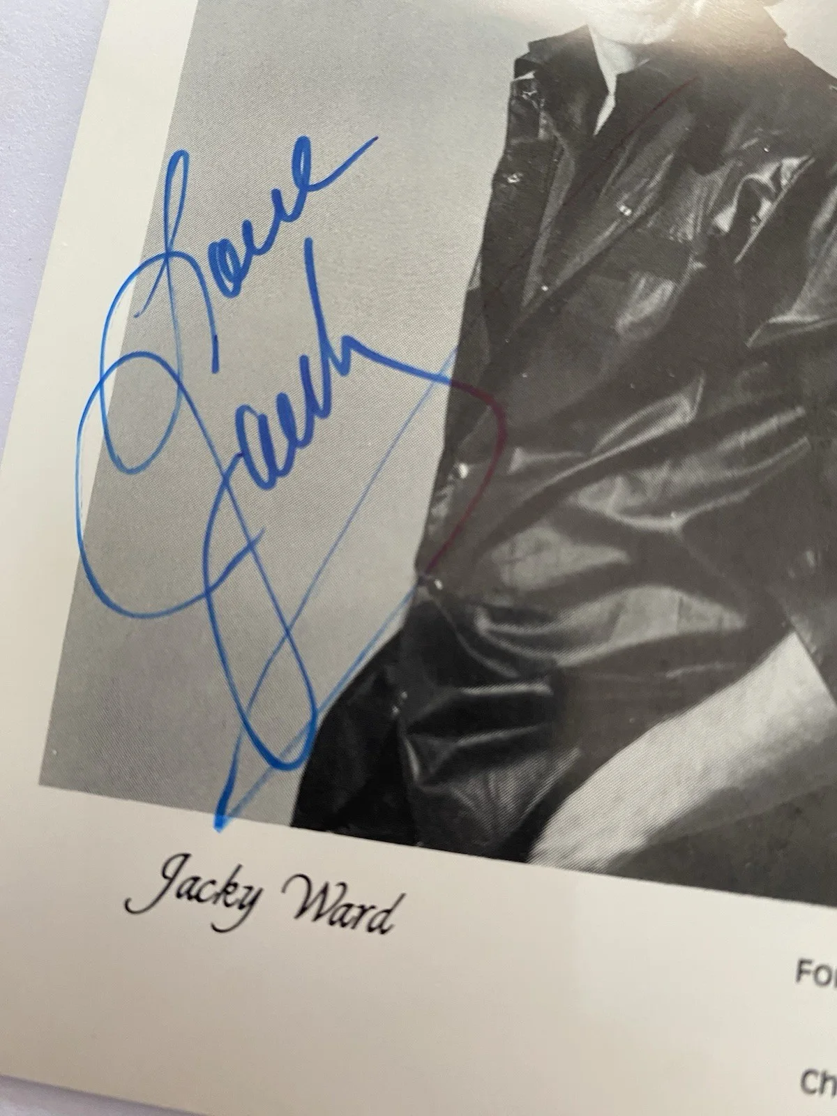 Autographed Music Photo B&W 4”x5” Of Jacky Ward, изображение 2