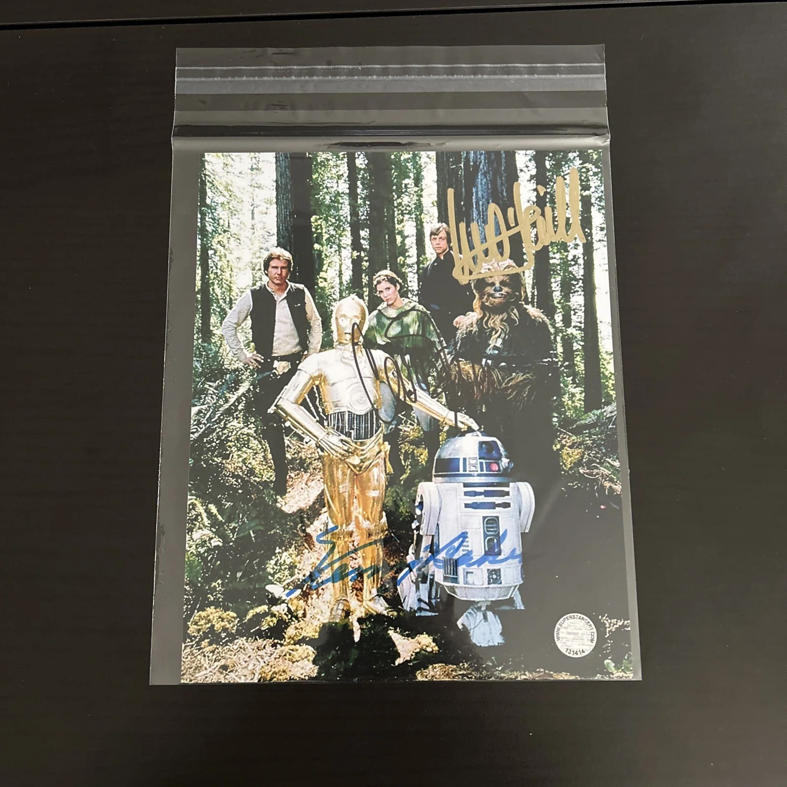 Star Wars Mark Hamill, Carrie Fisher, Kenny Baker Autographed 8x10 Photo, изображение 3