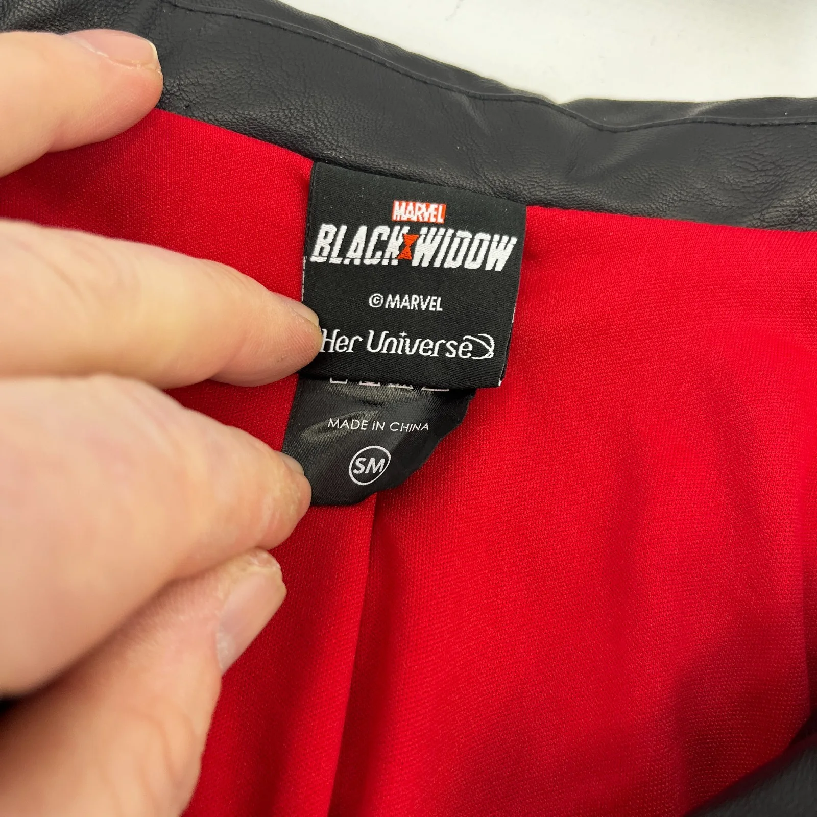 Marvel Studios Black Widow Faux Leather Jacket Coat size S Movie Film Cosplay, изображение 4