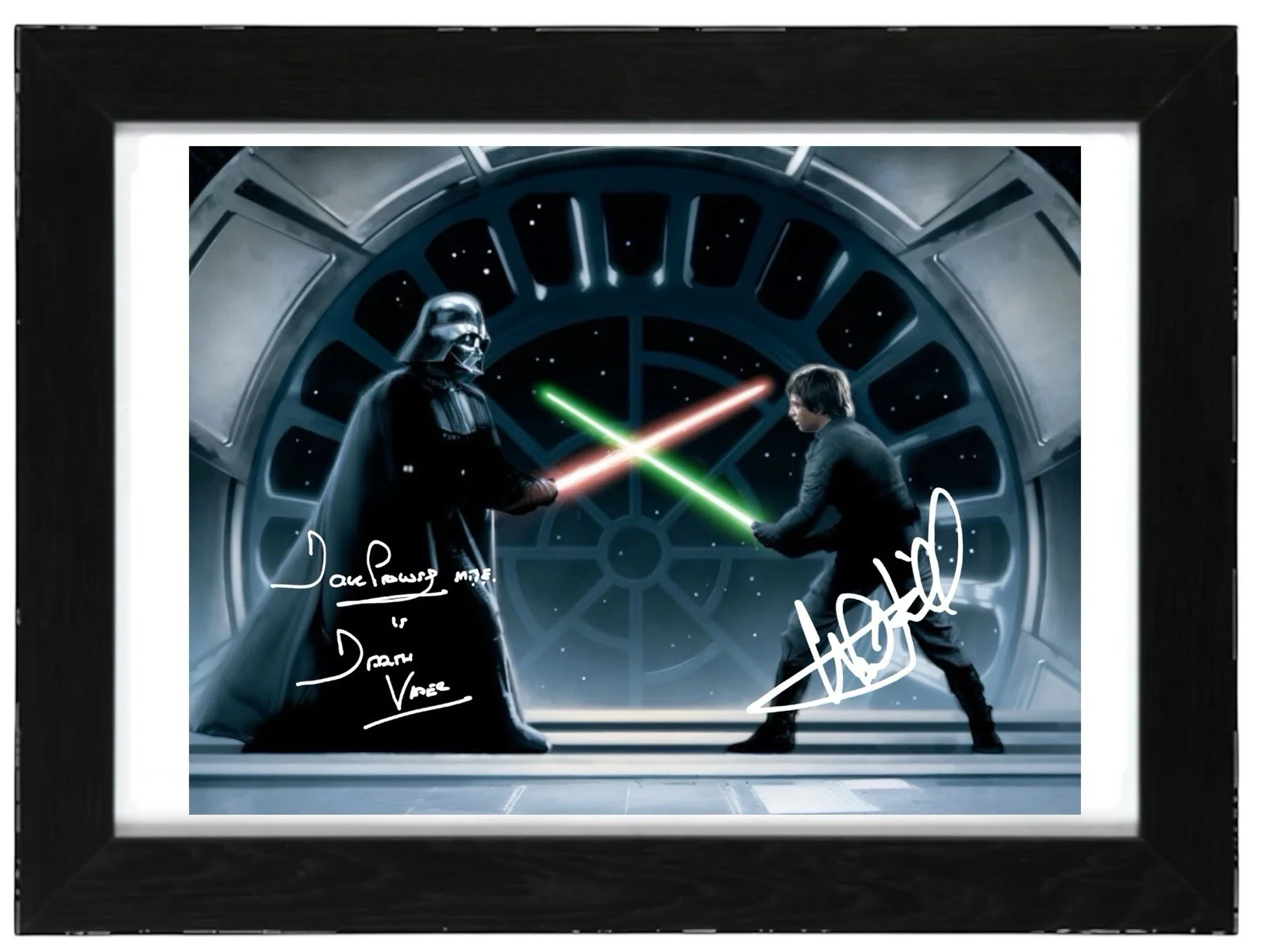 Dave Prowse and Mark Hamill Signed Autograph PHOTO Pre Print 6x4/A4/ Framed, image 2