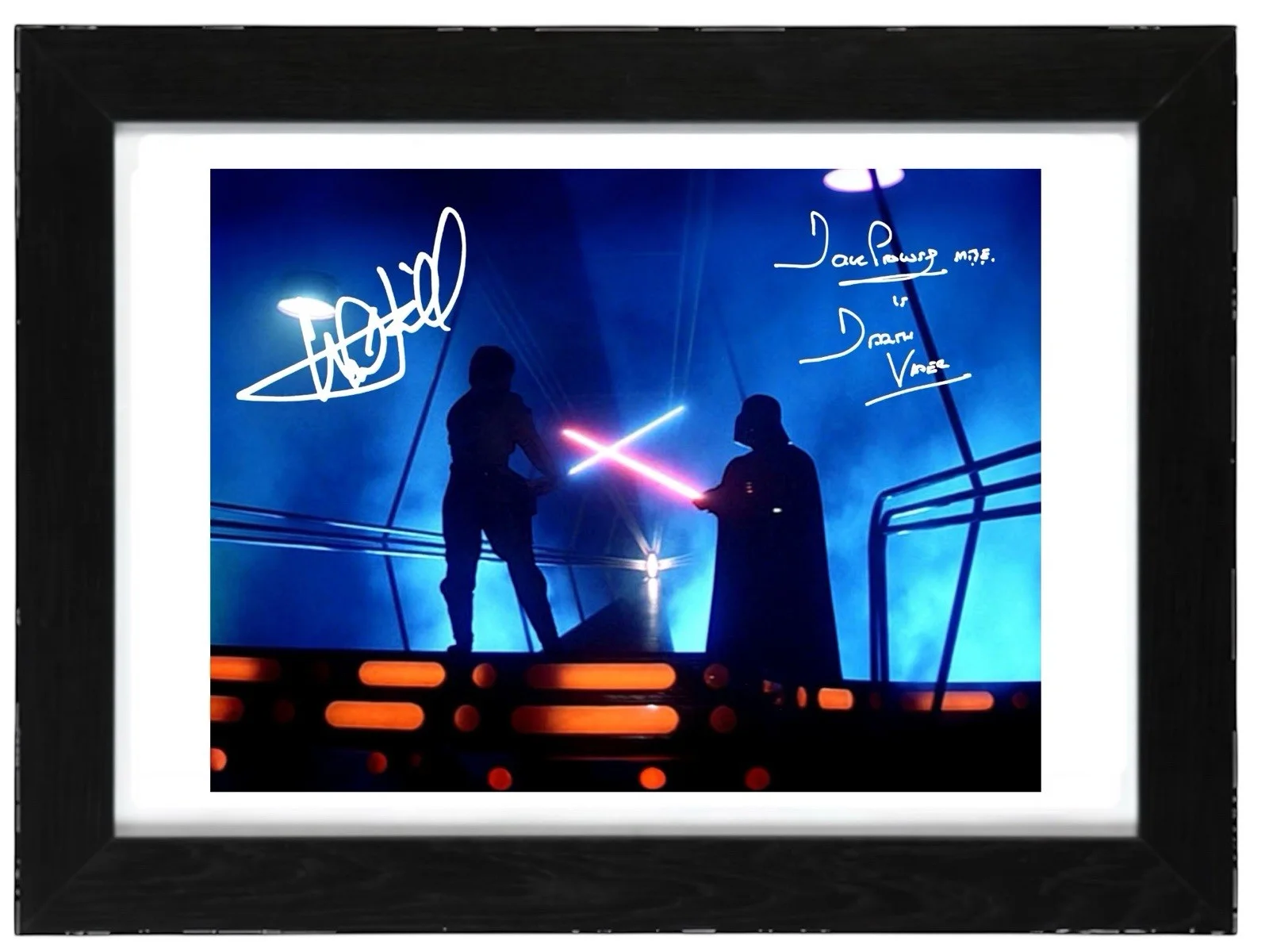 Dave Prowse and Mark Hamill Signed Autograph PHOTO Pre Print 6x4/A4/ Framed, изображение 2