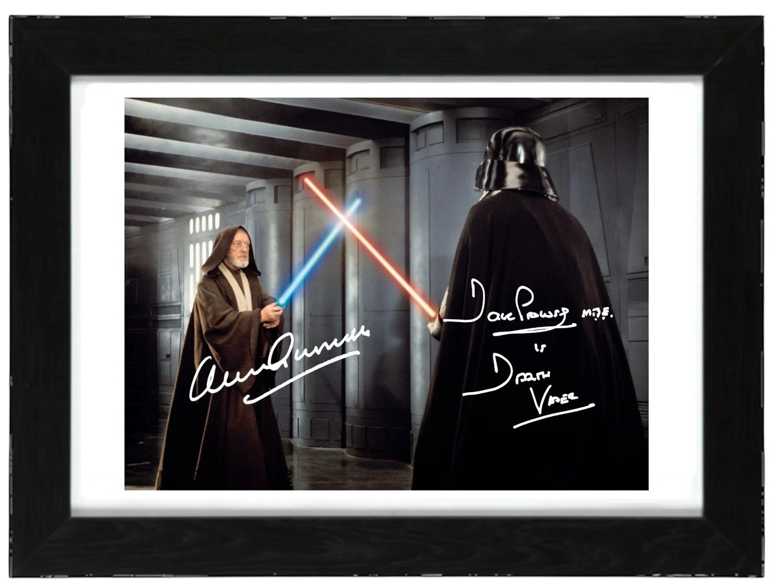 Dave Prowse and Alec Guinness Signed Autograph PHOTO Pre Print 6x4/A4/ Frame, image 2