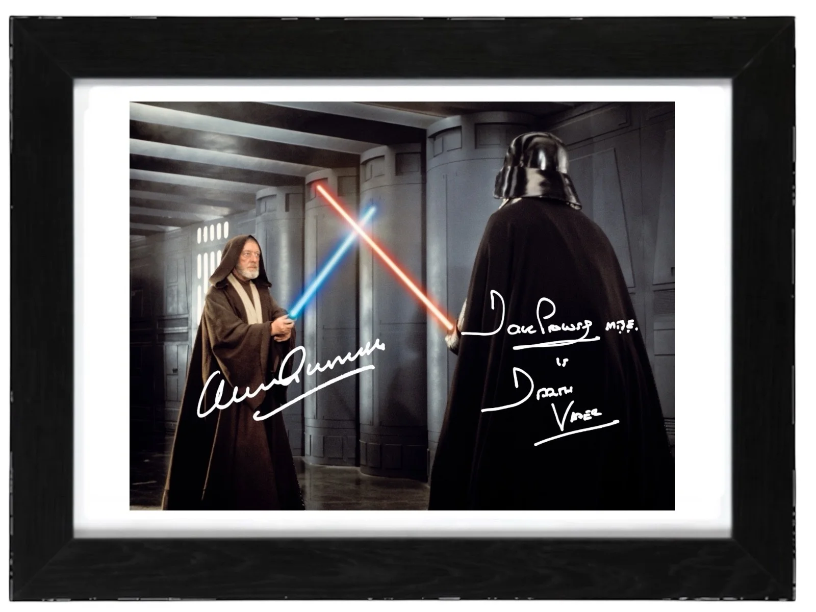Dave Prowse and Alec Guinness Signed Autograph PHOTO Pre Print 6x4/A4/ Frame, image 3