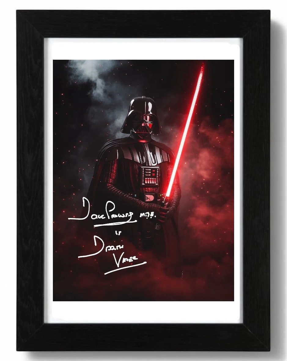 Dave Prowse Signed Autograph PHOTO Pre Print 6x4/A4/ Framed Darth Vader, изображение 2
