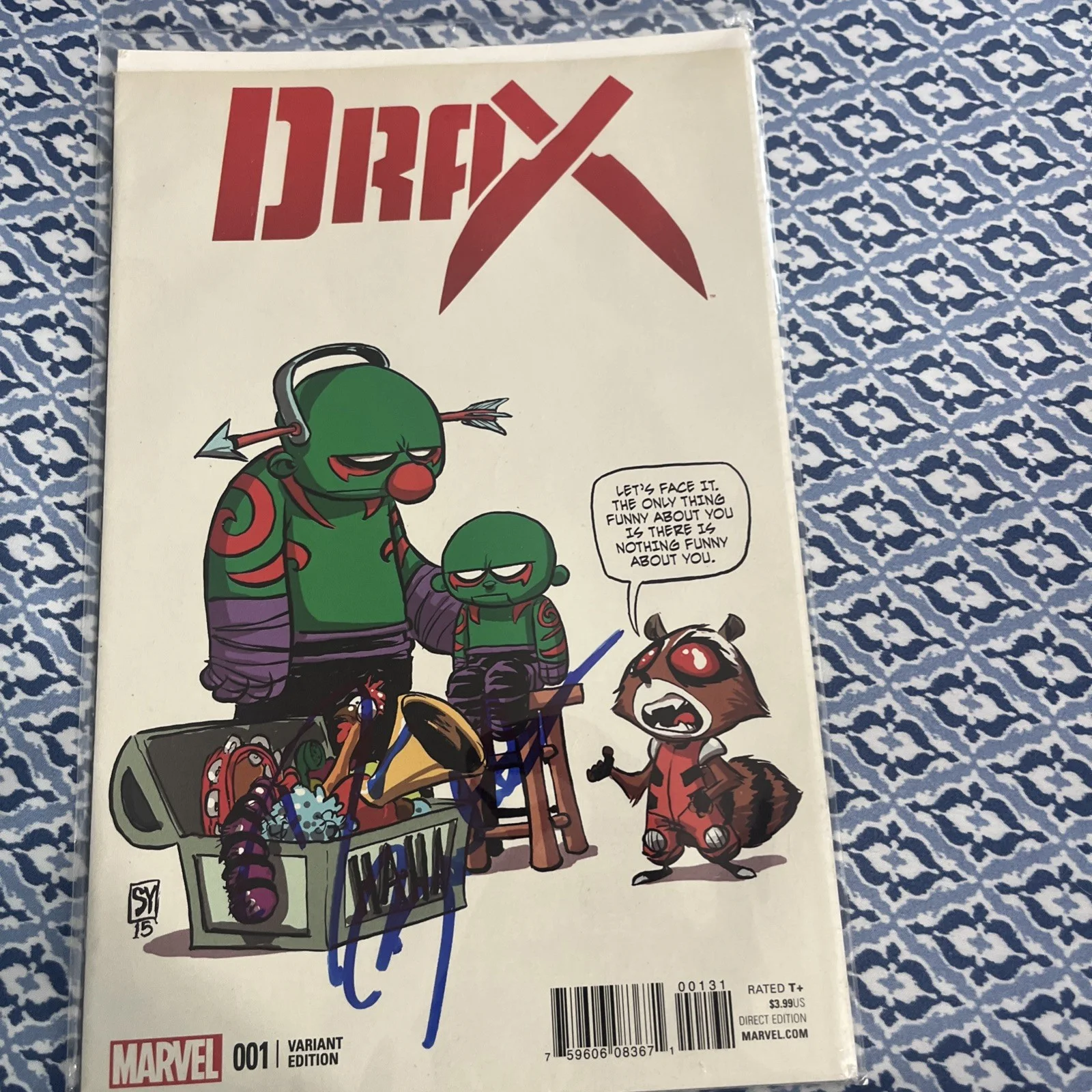 DAVE BAUTISTA — DAVE BAUTISTA SIGNED DRAX SERIES #1 COMIC BOOK VARIANT COVER MARVEL JSA#, image 2