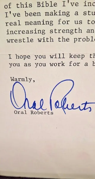 Oral Roberts (1918-2009). TLS. Jan 10, 1975 One page. 10.5 x 7.25". Pers. ltrhd., изображение 5