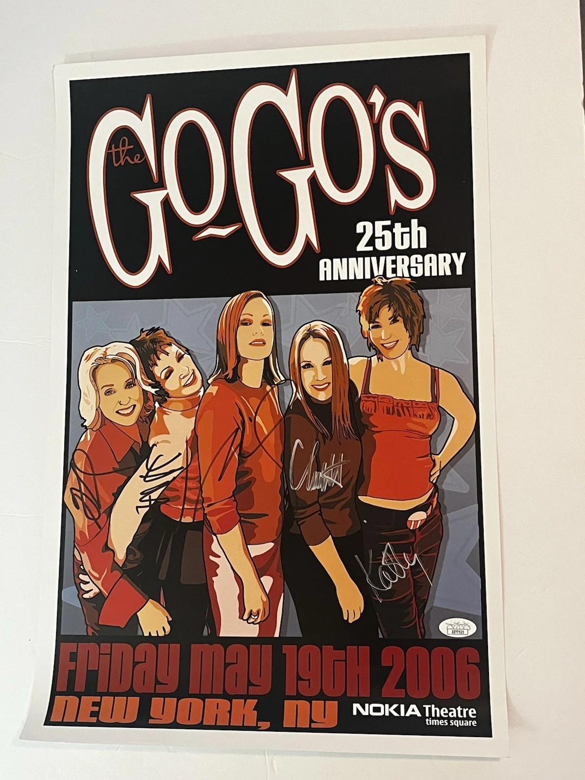 The Go-Go’s Signed Poster 18X16 Carlisle Wieden Caffey Schock Valentine JSA LOA, изображение 2