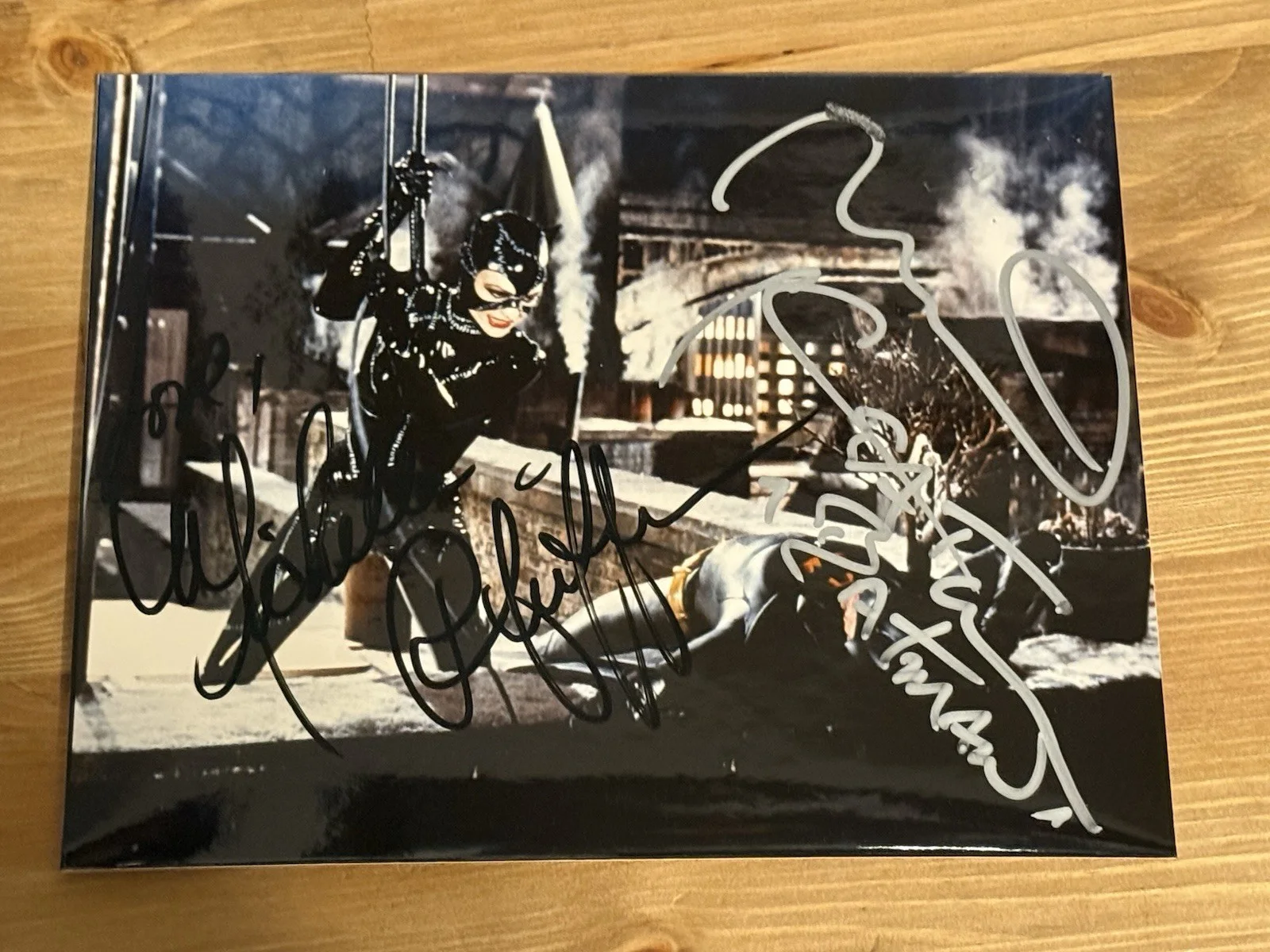 Michael Keaton Michelle Pfeiffer Signed 8x10 Batman Returns Catwoman, изображение 2