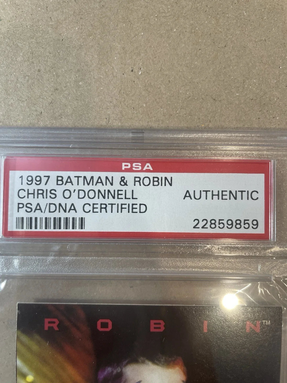 CHRIS O'DONNELL — CHRIS O'DONNELL Signed Auto 1997 Skybox Batman & Robin Card PSA/DNA Slabbed, изображение 2