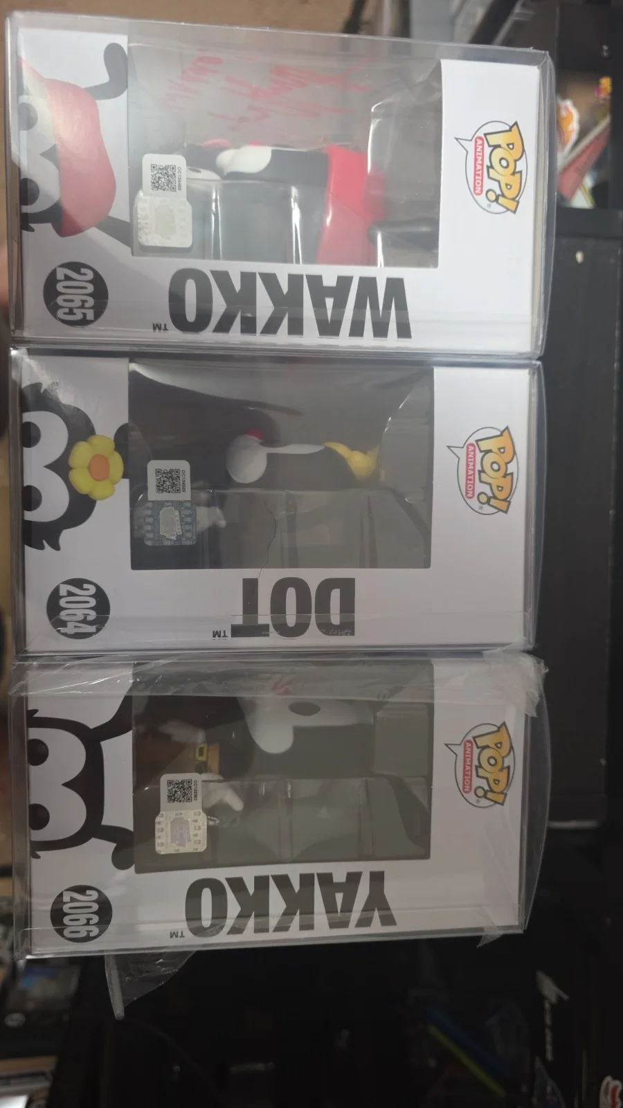 Wakko Yakko and Dot Signed Funko Pops Autographed With CoA, image 2