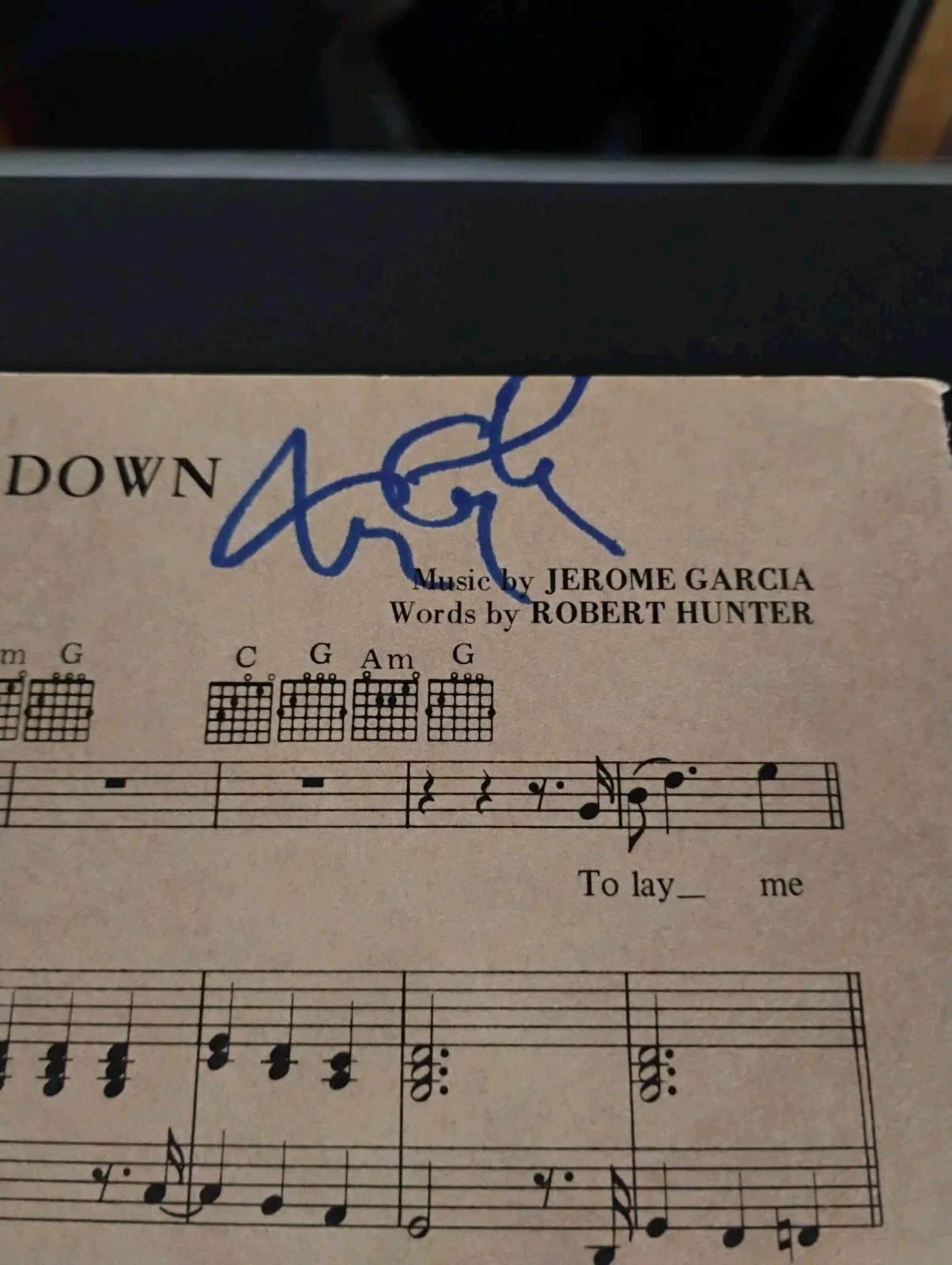 GRATEFUL DEAD TOM CONSTANTEN SONGWRITER AUTOGRAPH SIGNED 8x12 LYRIC SHEET MUSIC, изображение 2