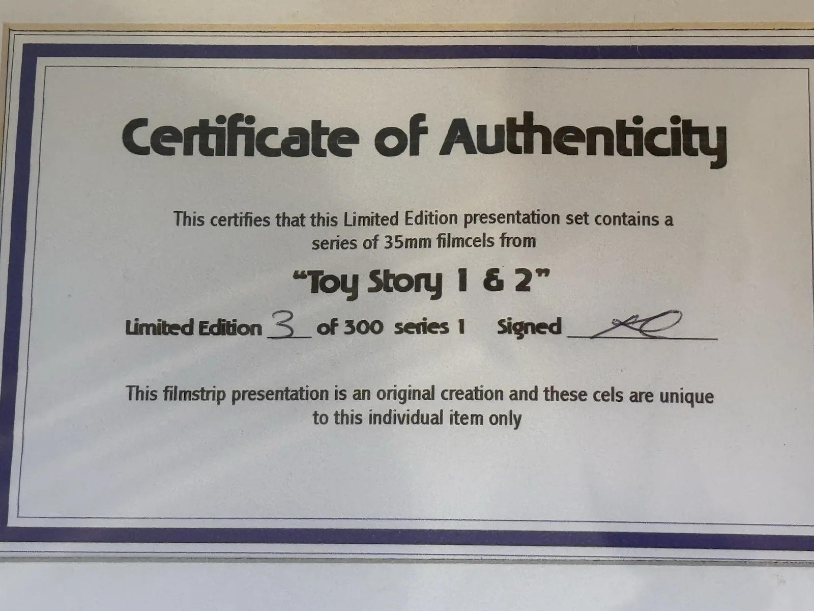 Limited Edition Toy Story Film Cells Set of 3 Disney Pixar Framed Pictures Rare, изображение 4