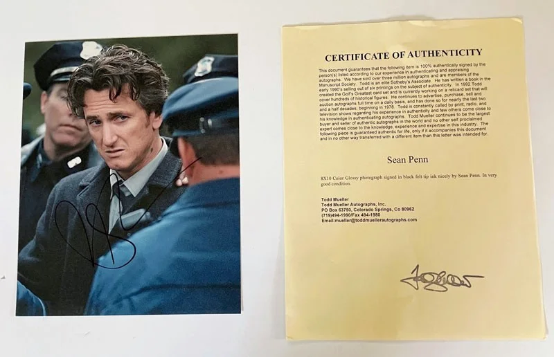 SEAN PENN Signed Autograph Color Photo Original COA Mystic River UACC, Free Ship, image 2