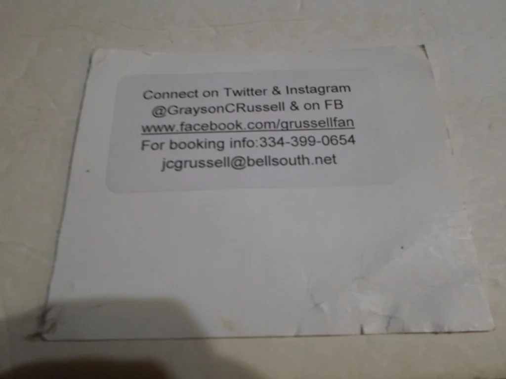 Grayson Russell — GRAYSON RUSSELL SIGNED 5" X 4" PLAYING GUITAR, image 2