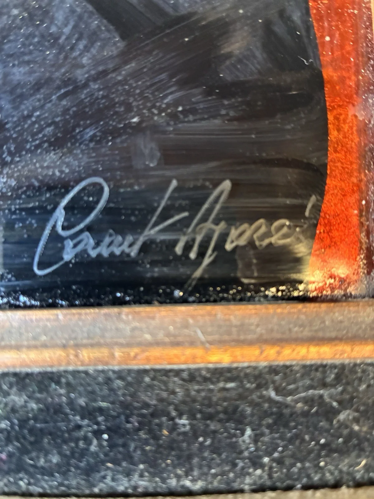 Angelo Agazzi Signed Autographed 14x24 Hand Painted Each Metallic Pieces, image 3
