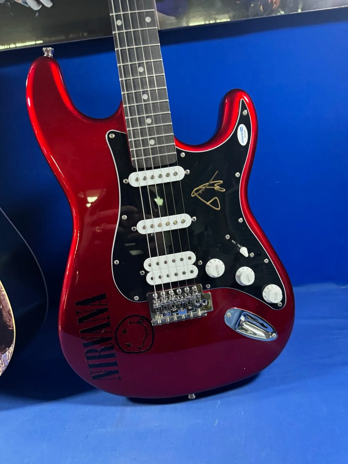 Dave Grohl Nirvana Foo Fighters ACOA Autographed Signed Guitar Stratocaster Red, image 2