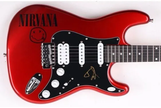 Dave Grohl Nirvana Foo Fighters ACOA Autographed Signed Guitar Stratocaster Red, image 3