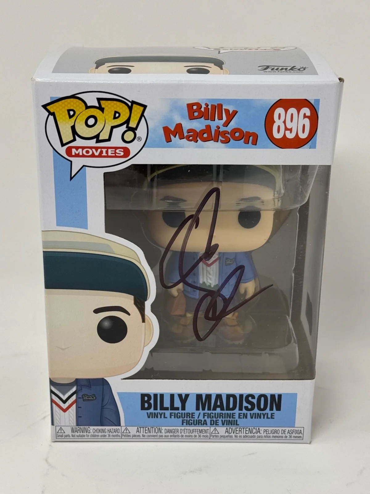 Adam Sandler — Adam Sandler Signed Billy Madison Funko Pop #895 Autograph Beckett COA, изображение 2