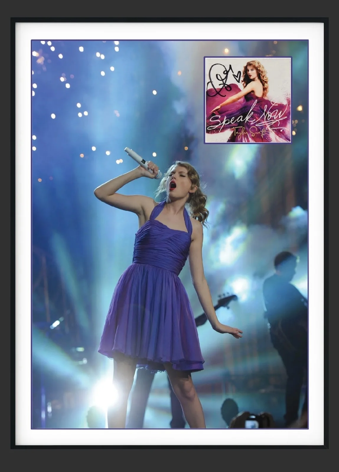 Taylor Swift Signed Speak Now CD Album 26.5x33.5" World Tour Display Beckett LOA, изображение 3