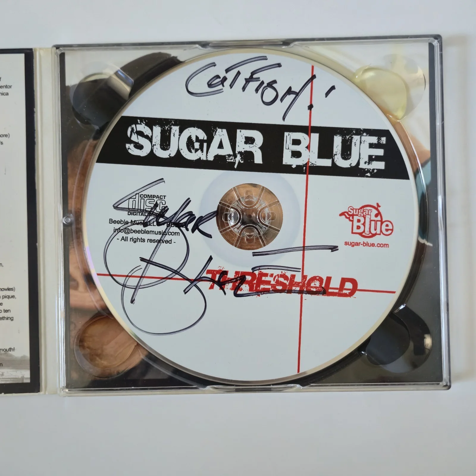 Sugar Blue Threshold CD, Autographed Signed Blues Harmonica Legend Rare, image 4