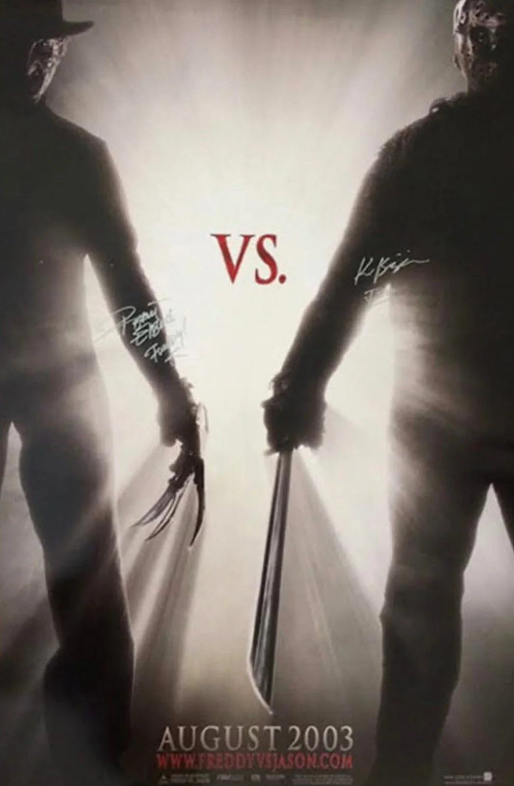 Robert Englund & Ken Kirzinger — Freddy vs Jason Signed Movie Poster 27x40