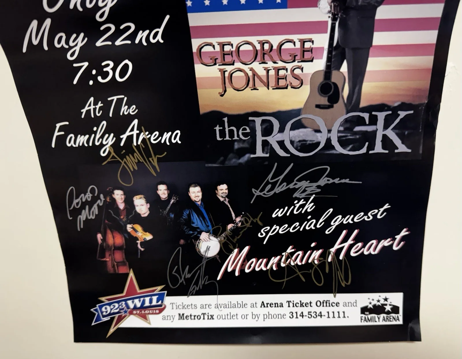 George Jones Band Signed Concert Poster 11”x17” St. Louis, изображение 2
