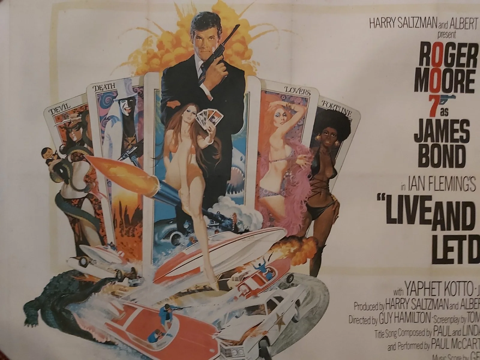 LIVE AND LET DIE JAMES BOND 1973 UK QUAD ORIGINAL POSTER ON LINEN, изображение 4