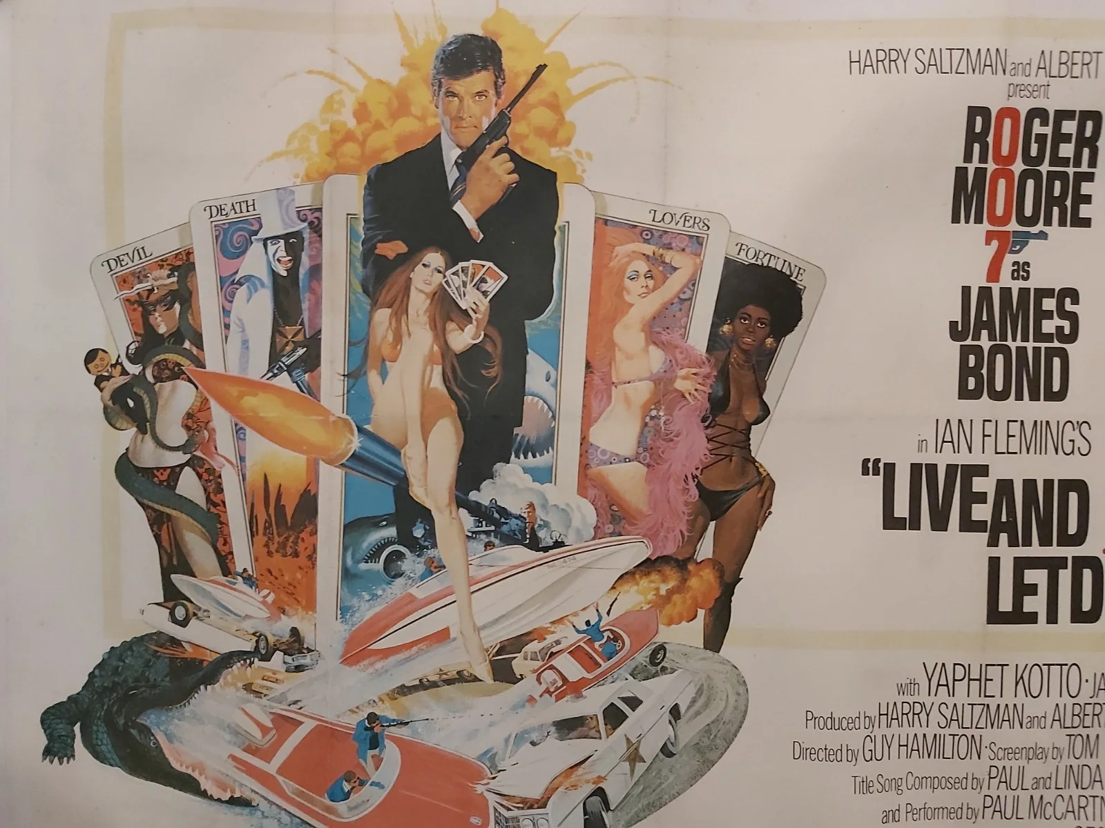 LIVE AND LET DIE JAMES BOND 1973 UK QUAD ORIGINAL POSTER ON LINEN, изображение 5