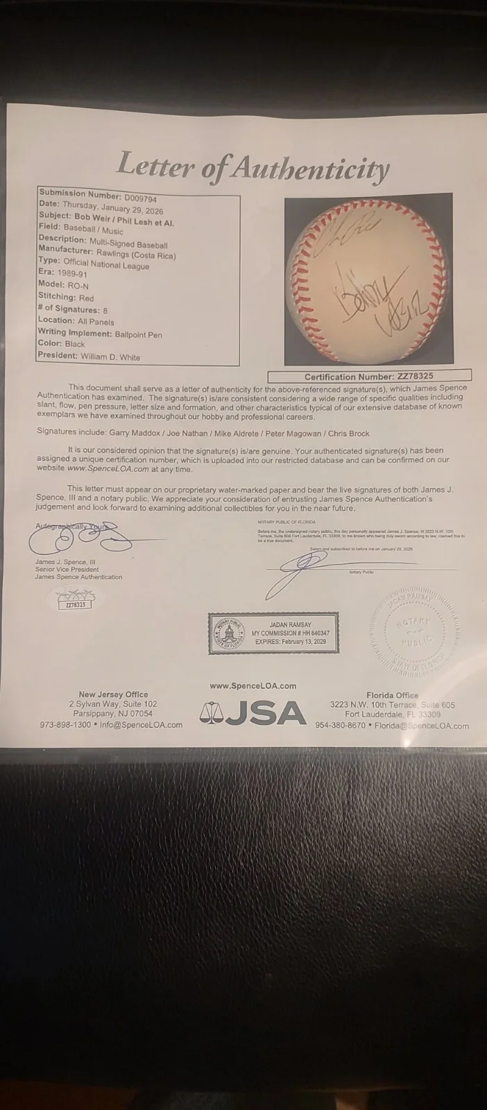 Bob Weir — Bob Weir Signed Autograph Baseball Grateful Dead JSA COA VERY RARE🔥🔥, image 2