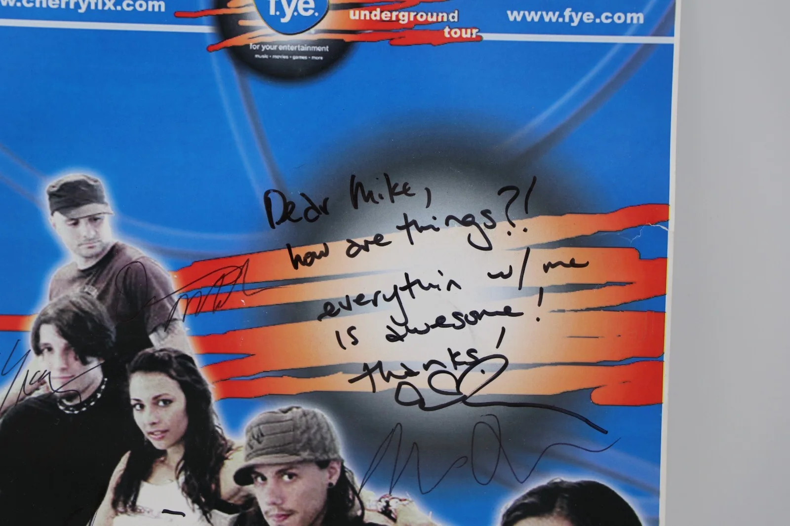 Cherryfix Underground Tour 8.5x11 Flyer Signed Autographed By Full Band! FYE, изображение 2