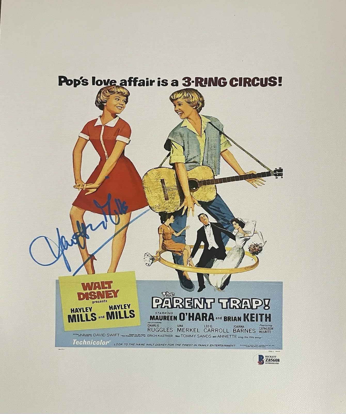 Hayley Mills — Hayley Mills Signed 12x14 Canvas Print Beckett COA “The Parent Trap” 1961