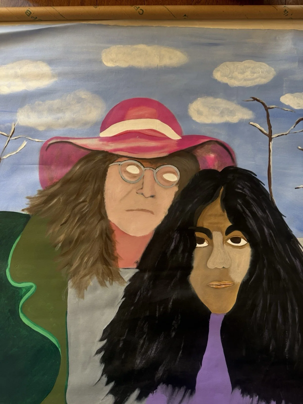 John Lennon Yoko Ono Painting On Canvas By Phil Baker Read Add, image 3