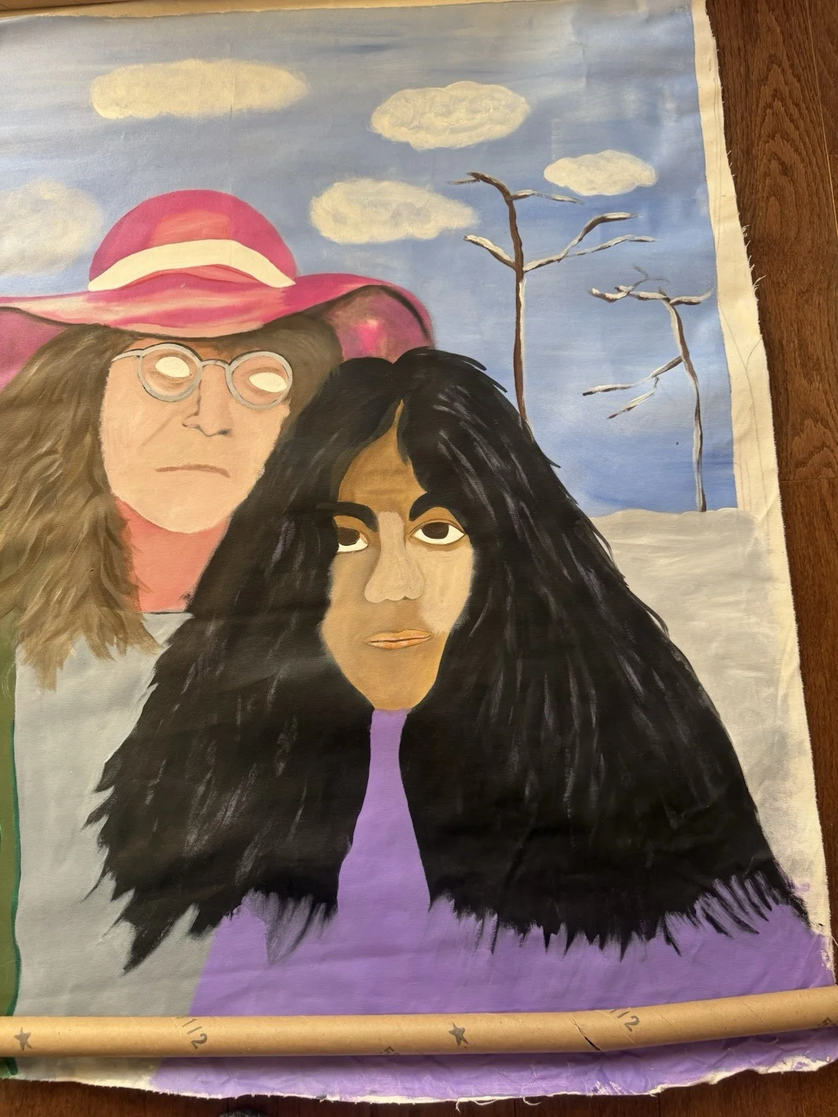 John Lennon Yoko Ono Painting On Canvas By Phil Baker Read Add, image 5