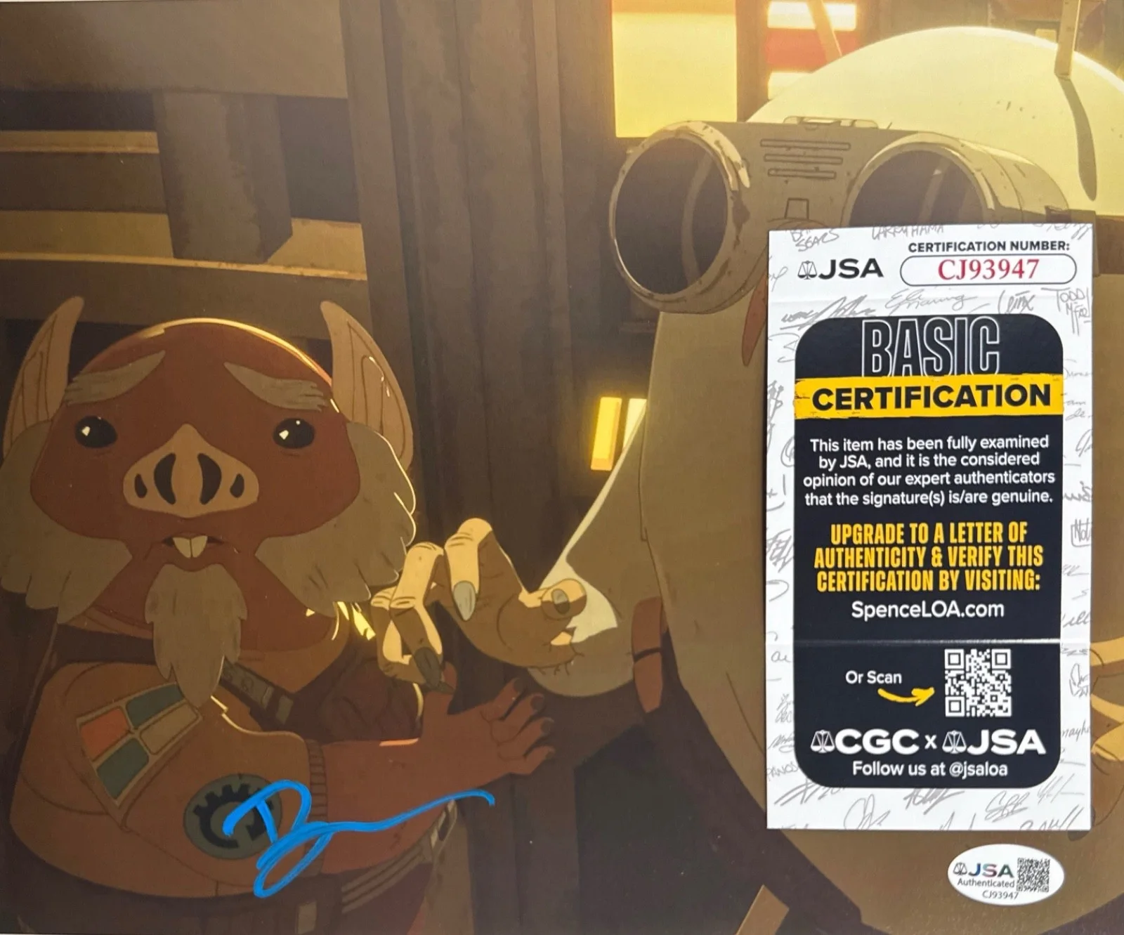 Bobby Moynihan — Bobby Moynihan Signed 8x10 Star Wars Resistance Photo JSA CJ93947, изображение 2