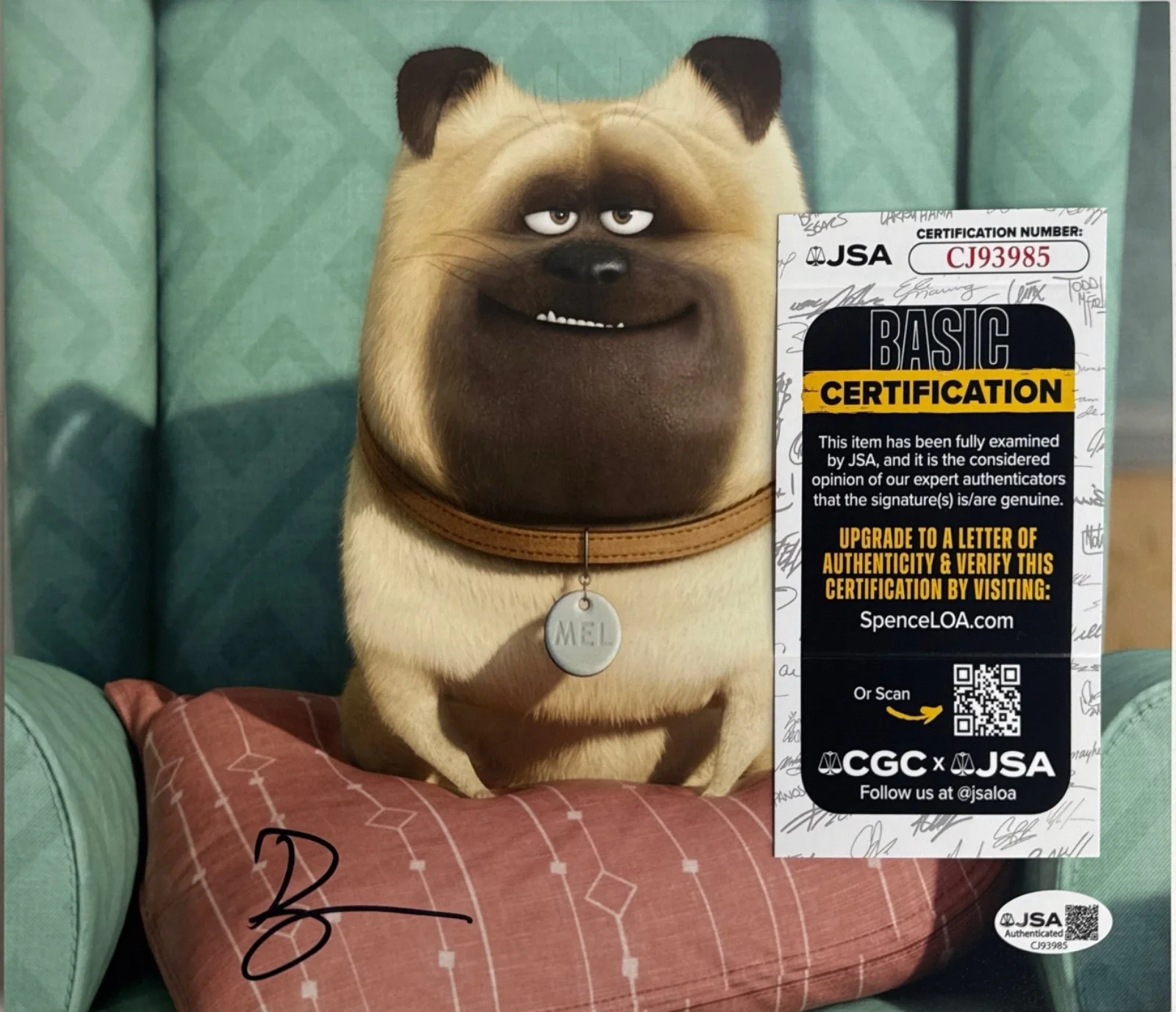 Bobby Moynihan — Bobby Moynihan Signed 8x10 Secret Life Of Pets Mel Photo JSA CJ93985, изображение 2