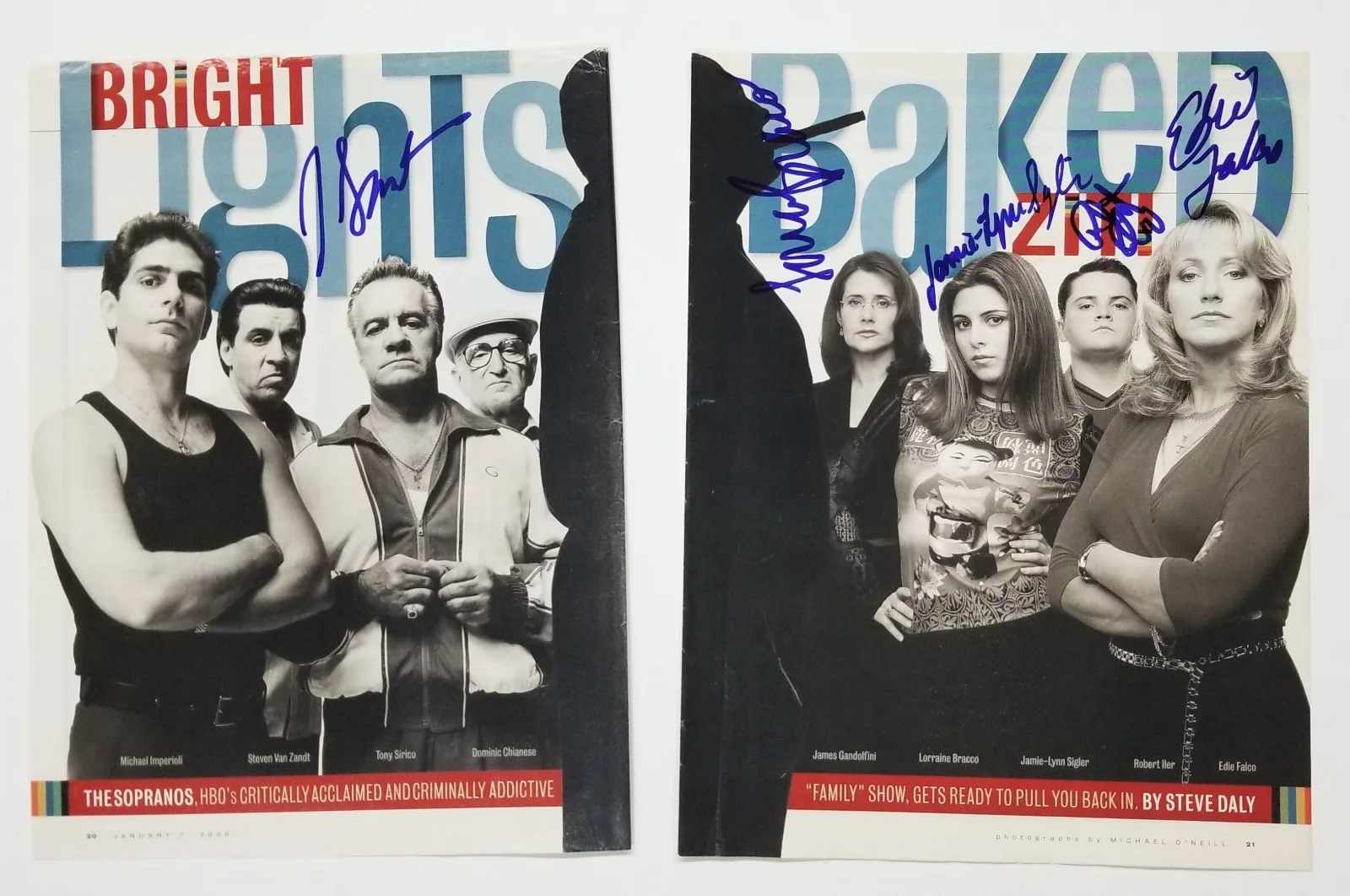 James Gandolfini — Sopranos cast SIGNED Magazine Pages JSA LOA Gandolfini Falco Sigler Bracco Iler, изображение 2
