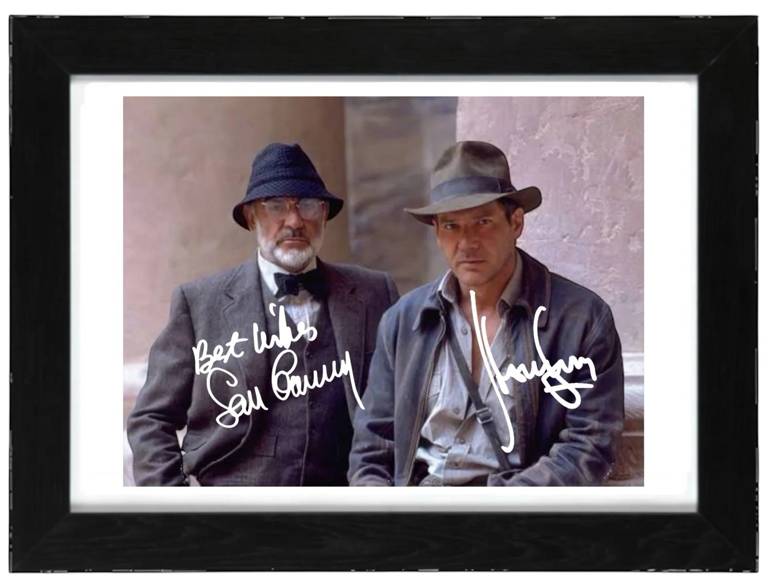 Harrison Ford and Sean Connery Signed Autograph PHOTO Pre Print 6x4/A4/ Framed, изображение 2
