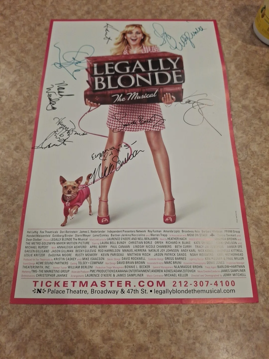 cast — 2007 Legally Blonde The Musical Signed Autographed Poster 22"x14", image 2