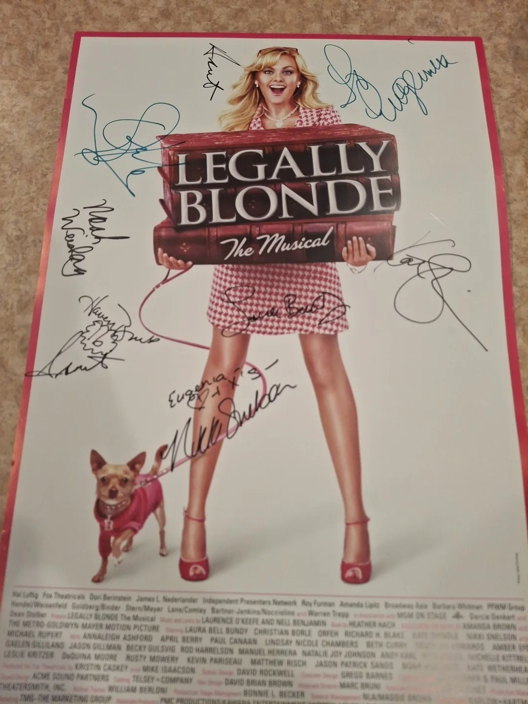 cast — 2007 Legally Blonde The Musical Signed Autographed Poster 22"x14", image 3