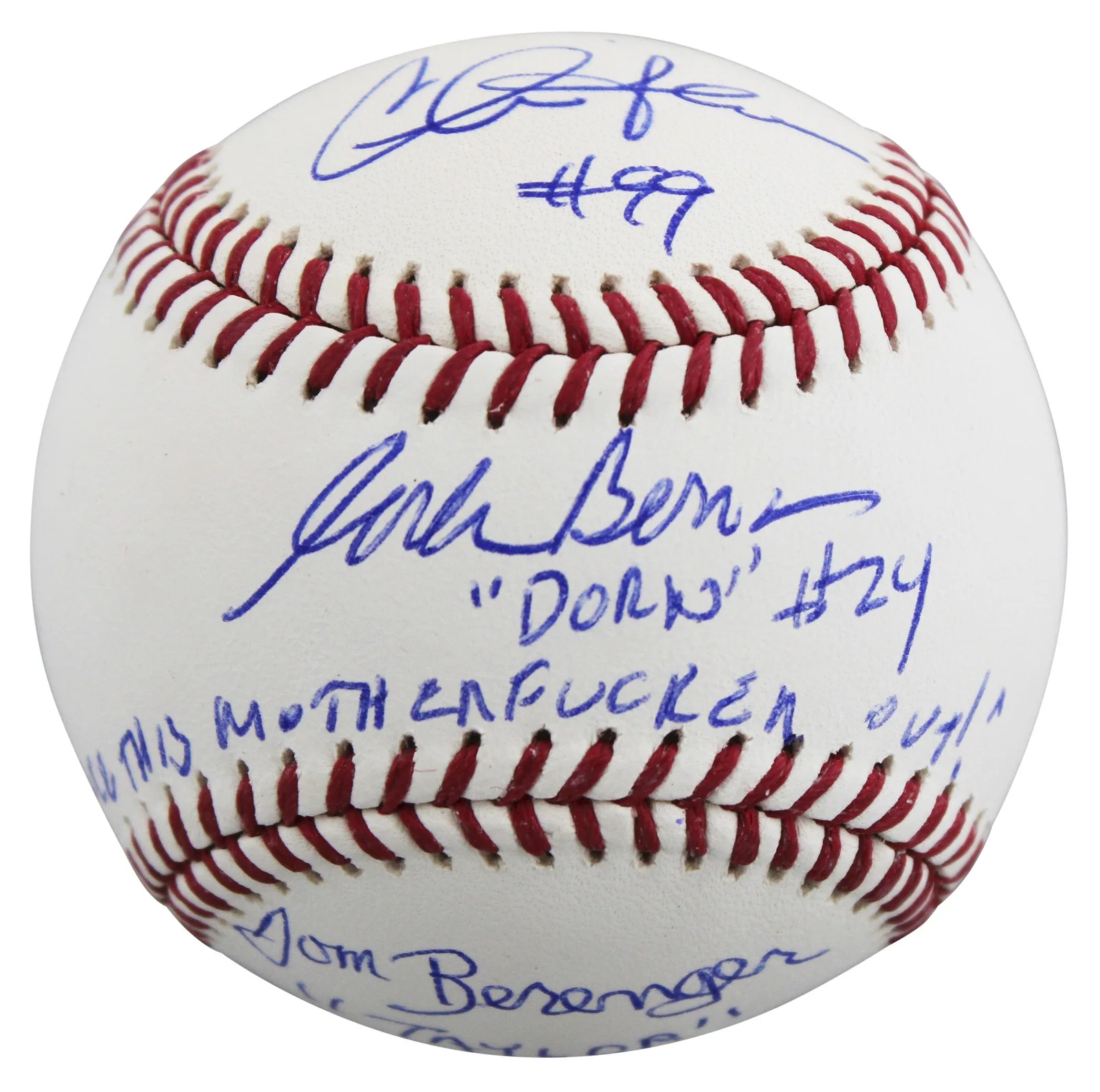 Charlie Sheen, Tom Berenger, Corbin Bernsen — Major League (3) Sheen, Berenger & Bernsen w/ Insc Signed Oml Baseball BAS Wit 2, image 2