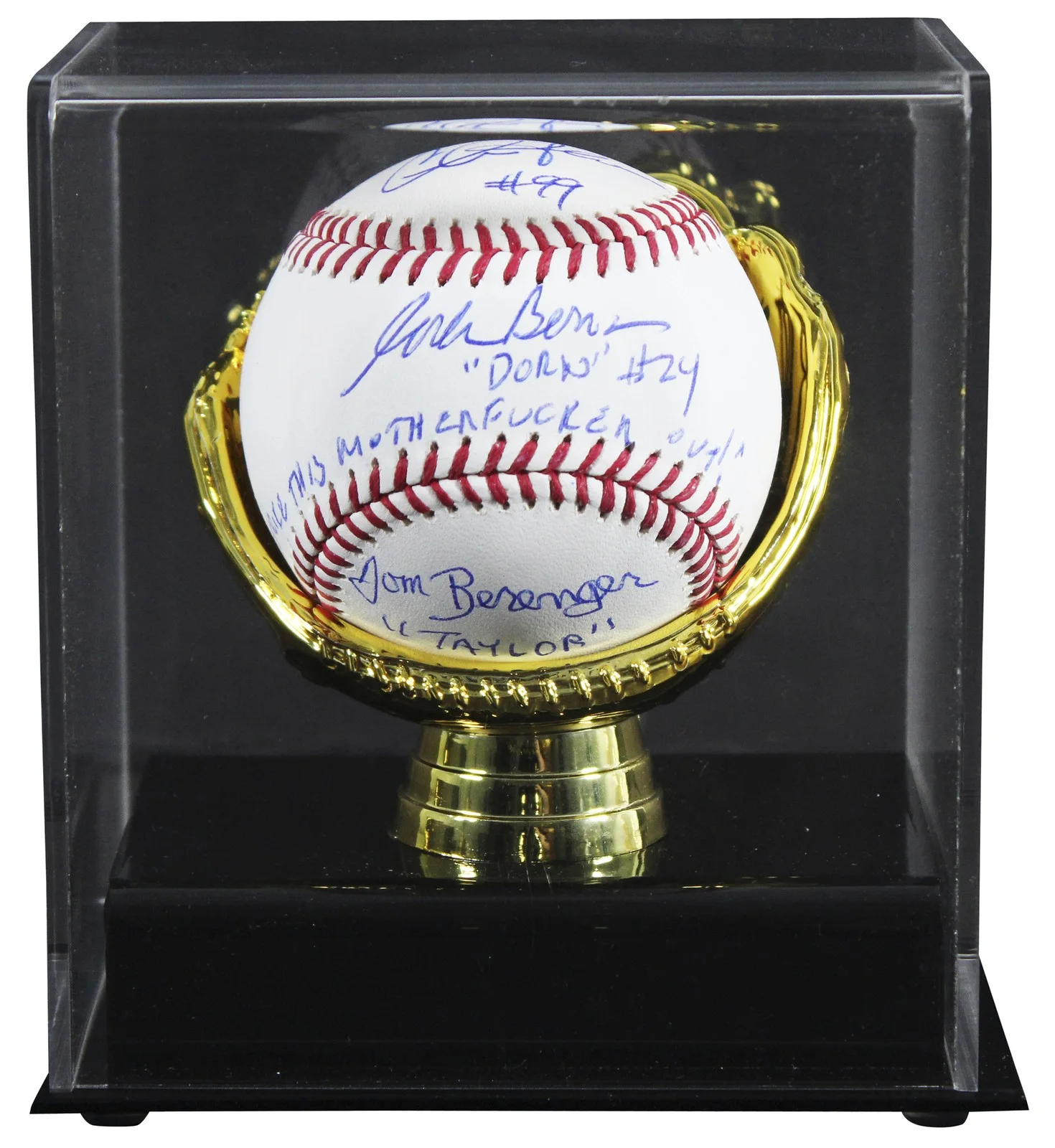 Charlie Sheen, Tom Berenger & Corbin Bernsen — Major League (3) Sheen, Berenger & Bernsen Signed Oml Baseball W/ Case BAS Wit 2