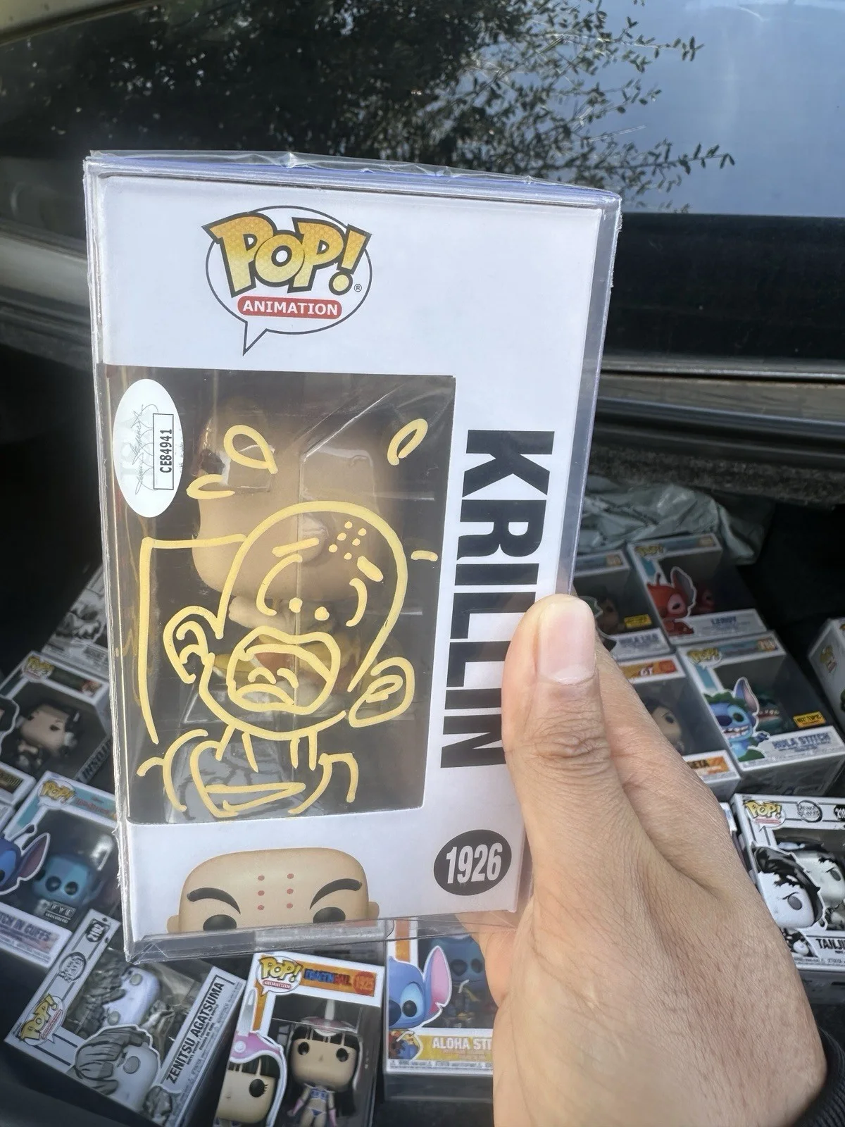 R Bruce Elliott — Krillin Dragon Ball Signed Funko Pop Sonny Strait Autograph #110 JSA COA, изображение 2
