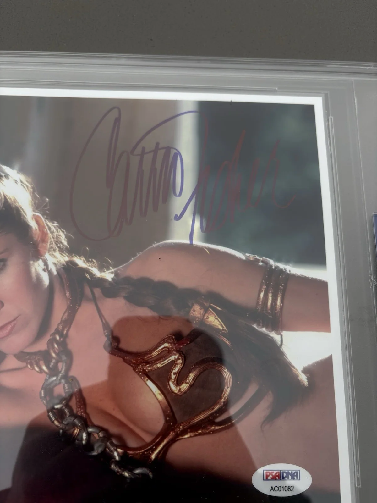 Carrie Fisher "Slave Leia" Star Wars Signed Official Pix Auto Photo OPX 8x10 PSA, изображение 4
